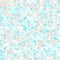 Floral mid century retro pattern, mint pink. Tiffany blue colored background.