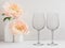 Floral Mockup - 2 empty wine glasses