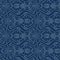 Floral motif sashiko style japanese needlework. Seamless vector pattern. Hand stitch daisy flower indigo blue line