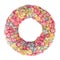 Floral multicolored dried wreath isolated over white