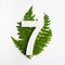 Floral number seven. Beautiful green leaves and fern foliage numbers.