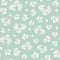 Floral orchid repeating seamless pattern on green blue background - vector illustration