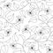 Floral oriental black isolated seamless background