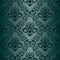 Floral ornamental seamless turquoise Wallpaper in retro style