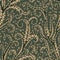 Floral paisley seamless pattern in oriental style. Stylized flower and leaves textile inspired by Turkey or Iran tradition.