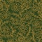 Floral pattern. Chamomiles. Seamless pattern gold outline on a green background
