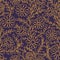 Floral pattern. Chamomiles. Seamless pattern gold outline on a purple background