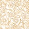 Floral pattern. Chamomiles. Seamless pattern gold outline on a white background