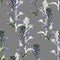 Floral pattern, delicate flower wallpaper, violet bells.