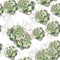 Floral pattern, delicate flower wallpaper, white herbs and green succulent.