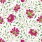 Floral pattern. Flower seamless background. Flourish ornamental garden texture with fantastic flowers and leaves. Wonderland