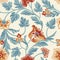 Floral pattern. Flower seamless background. Flourish ornamental garden wallpaper