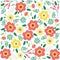 Floral pattern with flowers and leaves. Cute pattern with small flowers.