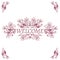 Floral pattern frame. Welcome lettering