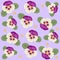 Floral pattern with hand drawn Violets. Abstract texture with simple flowers. Feminine background for your web site design, app, U