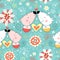 Floral pattern with lovers mice