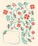 Floral pattern post card, vector illustration