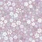 Floral pattern. Pretty flowers on pastel pink background. Printing with small white flowers. Ditsy print. Seamless vector texture