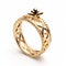 Floral Pattern Yellow Gold Ring Inspired By Medieval Art
