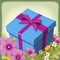 Floral Patterned Gift Box with a Bow.