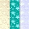 Floral patterns beige, turquoise, blue