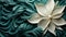 Floral perfection intricate paper flower on teal background