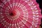 Floral pink parasol - closeup