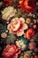 Floral print. Vintage motif. Flower bunch composition.