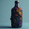Floral Radiance: Trending Bottle Adorned with Colorful Flowers in Enhanced Studio Focus