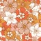 Floral retro boho pattern. Flower Power. Hippie pattern of the sixties. Summer flowers pattern. Boho style design