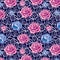 Floral roses pattern swirling background