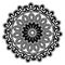 Floral round greek ornament. Vector isolated black meander pattern on the white background. Ancient mandala with greek key