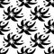 Floral seamless black and white pattern in a flat style. Fantastic hand-drawn abstract flowers similar to lilies