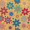 Floral seamless cute pattern simple design. Primitive flowers seamless ornament. Bright flowers om beige background