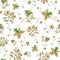 Floral seamless pattern with abstract leaves, flowers.