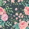 Floral seamless pattern. Abstract ornamental flowers. Flourish d