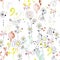 Floral seamless pattern with bird sketch