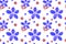 Floral seamless pattern with blue simple flowers, watercolor isolated