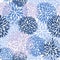 Floral seamless pattern. Blue, yellow and navy Chrysanthemum flowers background for web, print, textile, wallpaper design