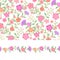 Floral seamless pattern and border