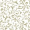 Floral seamless pattern. Branch with leaves ornament. Flourish n