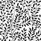 Floral seamless pattern. Branch with leaves tiled garden