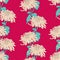 Floral seamless pattern with chrysanthemum on crimson background