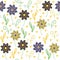 Floral seamless pattern with cute abstract flower