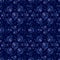 Floral seamless pattern on a dark blue background.