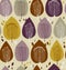 Floral seamless pattern, fabric texture with decorative trees. Cute background with leaves