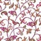 Floral seamless pattern. Flower swirl background. Arabic ornament with fantastic flowers and leaves.