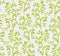 Floral seamless pattern with flowering fenugreek plants on white background. Pretty yellow flowers growing on green