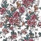 Floral seamless pattern with flowers in vintage style