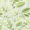 Floral seamless pattern. Green monochrome ornament. Vector print for textile design.